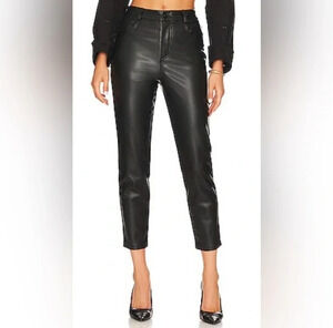 NWT LBLC THE LABEL Robin Vegan Leather Pant in Black Sz Medium